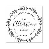 ローレルリース循環ファミリ名差出人住所 セルフインキングスタンプ (デザイン)