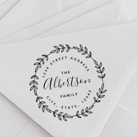 ローレルリース循環ファミリ名差出人住所 セルフインキングスタンプ