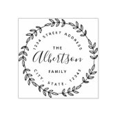 ローレルリース循環ファミリ名差出人住所 ラバースタンプ (インプリント)