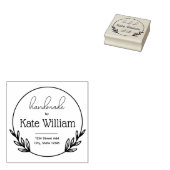 ローレルリース手作り差出人住所スタンプ ラバースタンプ (押印)