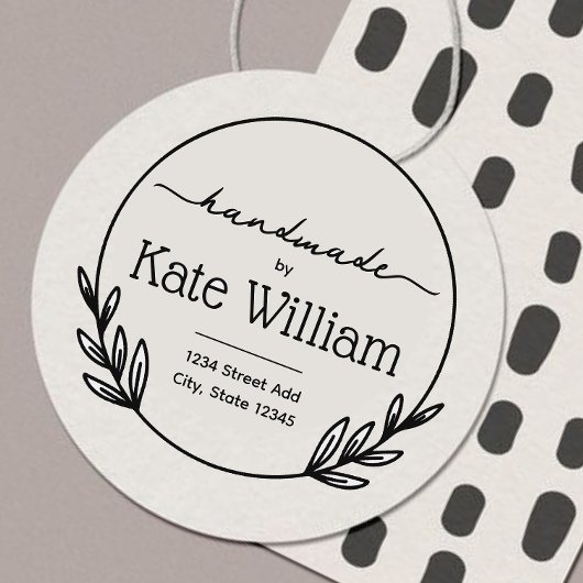 ローレルリース手作り差出人住所スタンプ ラバースタンプ