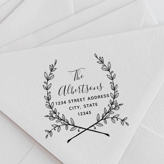 ローレルリース書道名差出人住所 セルフインキングスタンプ