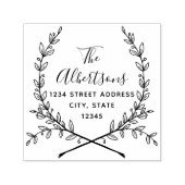 ローレルリース書道名差出人住所 セルフインキングスタンプ (デザイン)