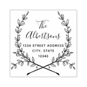 ローレルリース書道名差出人住所 ラバースタンプ (インプリント)