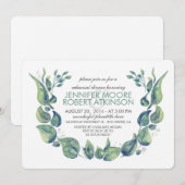 ローレルリース水彩リハーサルディナー 招待状 (正面/裏面)