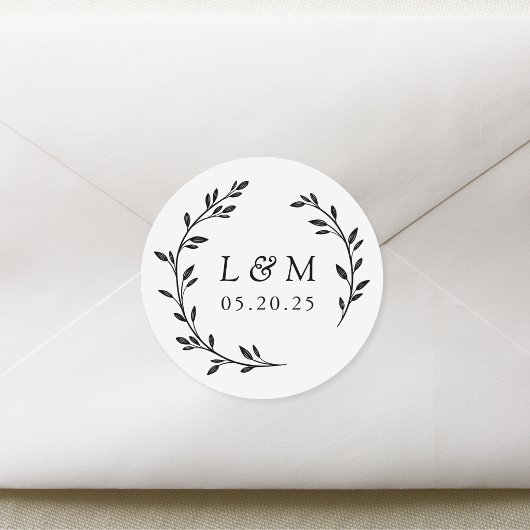 ローレルリース結婚ズモノグラム ラウンドシール