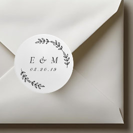 ローレルリース結婚ズモノグラム ラウンドシール