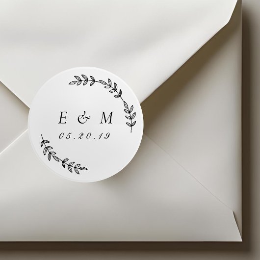 ローレルリース結婚ズモノグラム ラウンドシール