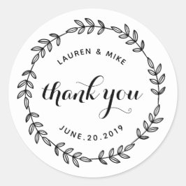 ローレルリース結婚式の引き出物サンキューユー ラウンドシール