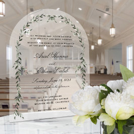 ローレルリーフアーチウェイエレガントウェディング アクリル招待状