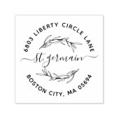 ローレルリーフエレガントファミリー名差出人住所 セルフインキングスタンプ (デザイン)