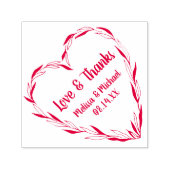 ローレルリーフハートリース |さん結婚ありがとう セルフインキングスタンプ (デザイン)