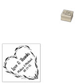 ローレルリーフハートリース |さん結婚ありがとう ラバースタンプ (押印)