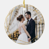 ローレルリーフファースト結婚したクリスマス セラミックオーナメント (裏面)