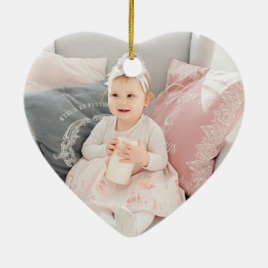ローレルリーフベビー初めてのクリスマス写真 セラミックオーナメント (裏面)