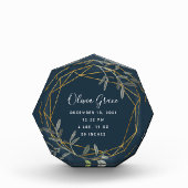 ローレルリーフベビー誕生統計アクリルブロック フォトブロック (正面)