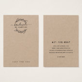 ローレルリーフ素朴ジュエリーイヤリングディスプレイカード (正面&裏面)