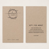 ローレルリーフ素朴ジュエリーイヤリングディスプレイカード (正面&裏面)