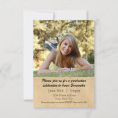 ローレルリーフ- 3x5卒業案 招待状 (正面)