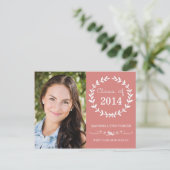 ローレル卒業パーティー招待状はがき インビテーションポストカード (スタンド正面)