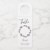 ローレル素朴カントリーリースのテー結婚ブル番号 ボトルネックタグ (正面)