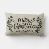 ローレル素朴リースクリスマス名 ランバークッション (裏面)