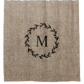 ローレル素朴リースファームハウススタイルバーラップ シャワーカーテン (正面)