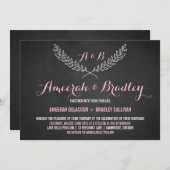 ローレル素朴リースモノグラム結婚式招待状 招待状 (正面/裏面)