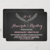 ローレル素朴リースモノグラム結婚式招待状 招待状 (正面/裏面)