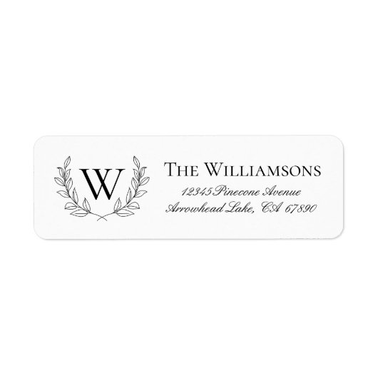 ローレル素朴リース差出人住所ラベル ラベル (正面)