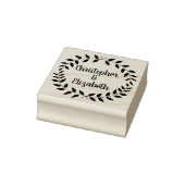 ローレル素朴リース |のシンプルス結婚クリプト名 ラバースタンプ (スタンプ)