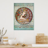 ローレル、アールヌーボーイラストレーションバイアルフォンスミュシャ ポスター (キッチン)