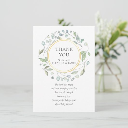 ローレル ガーランド ベイビー シャワー 感謝詩 サンキューカード (スタンド正面)