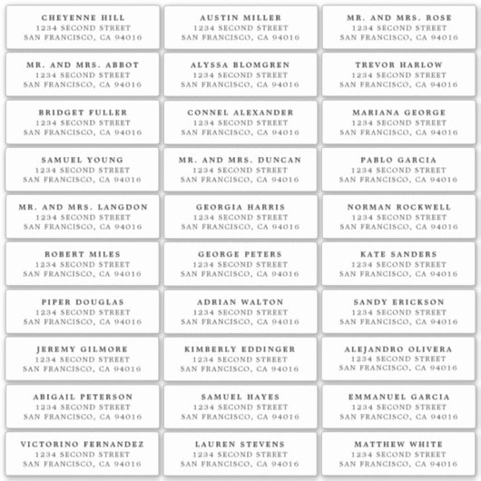 ローレンゲスト住所 シールエレガントウェディング シール (正面)