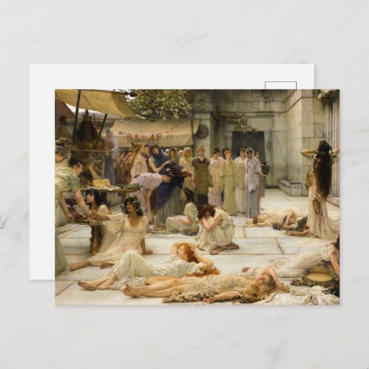 ローレンス・アルマ・タデマによるアンフィッサの女性 シーズンポストカード (正面/裏面)