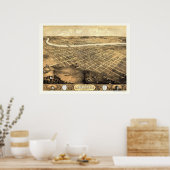 ローレンス， KSパノラママップ – 1869 ポスター (キッチン)