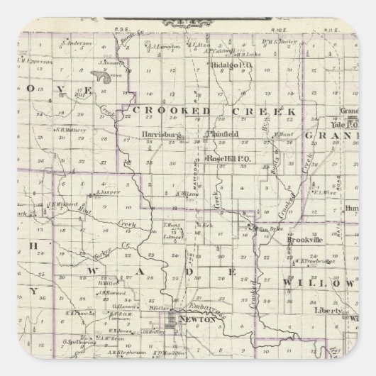 ローレンセビルのジャスパー郡の地図 スクエアシール (正面)