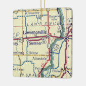 ローレンセビルILヴィンテージの地図 セラミックオーナメント (左)