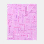 ローレンパーソナライズされた名ライトパープルピンクの毛布 フリースブランケット (正面)