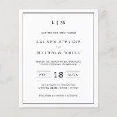 ローレンブラックアンドホワイトバジェット結婚式招待状 (正面)