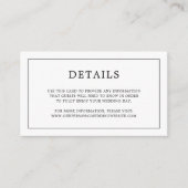 ローレンブラック&ホワイトモノグラムエレガントな結婚式 エンクロージャーカード (正面)