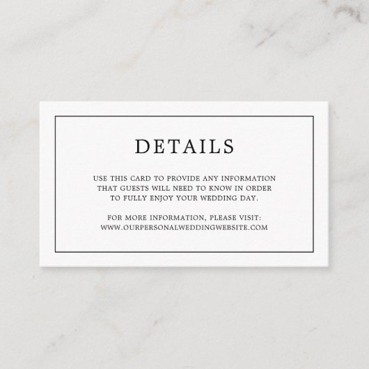 ローレンブラック&ホワイトモノグラムエレガントな結婚式 エンクロージャーカード (正面)