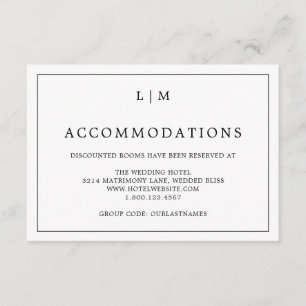 ローレンブラック&ホワイトモノグラムエレガントな結婚式 エンクロージャーカード