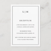 ローレンブラック&ホワイトモノグラムエレガントな結婚式 エンクロージャーカード (正面)