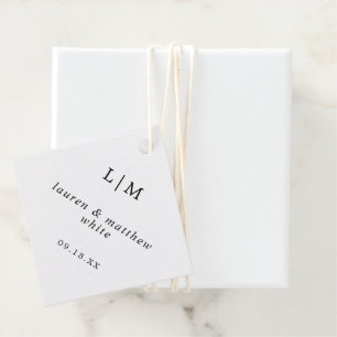 ローレンブラック&ホワイトモノグラムエレガントな結婚式 フェイバータグ