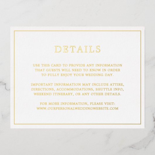 ローレンモノグラムエレガントウェディング 箔招待状ポストカード (正面)