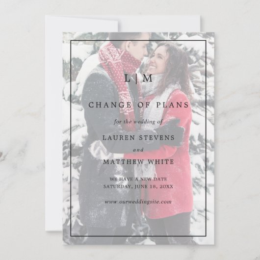 ローレンモノグラムフォトエレガントな結婚式 セーブザデート (正面)