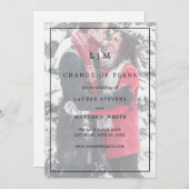 ローレンモノグラムフォトエレガントな結婚式 セーブザデート (正面/裏面)