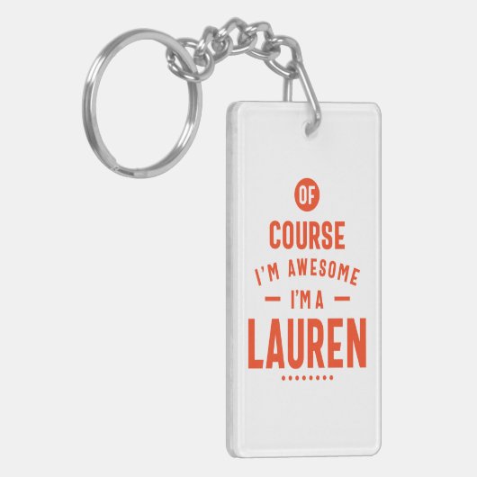 ローレン名パーソナライズされた誕生日ギフト キーホルダー (正面左)