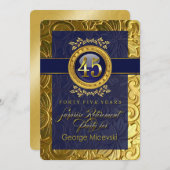 ローレン4 エレガント グラマラス エンボス加工 退職パーティー 招待状 (正面/裏面)